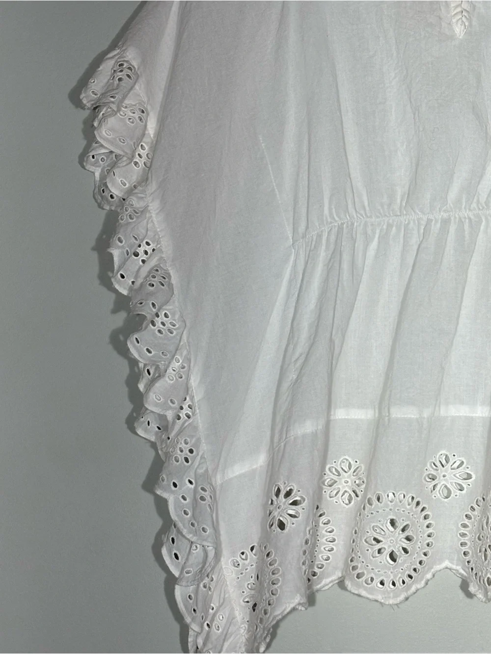 Snapper Rock Girls 4-6 Years Swim Coverup Shirt Top White Eyelet 100% Cotton